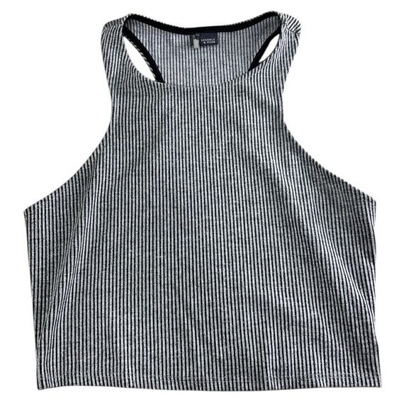 Urban Outfitters Sparkle & Fade Gray Ribbed Crop Tank Top Sz M Racer-Back Blouse - Picture 3 of 7